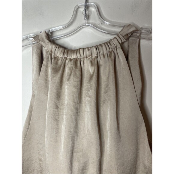 Loft Versa Cowl Neck Tank Top Beige Blouse L - Picture 5 of 5